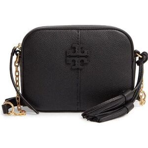 Tory Burch McGraw Leather Crossbody/Camera Bag with Tassel ~ Authentic w/ COA